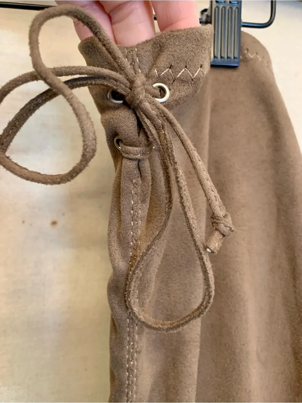 Tall Tan Suede Platform Boots  - Women's Thigh-High Heels, Size 7.5